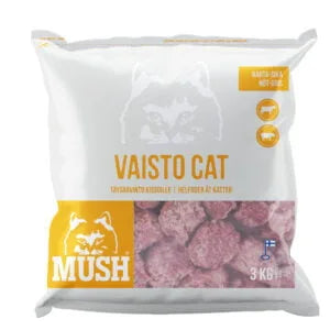 Mush B.A.R.F Vaisto® Cat Hvit – Råfôr med storfe og svin - 800g