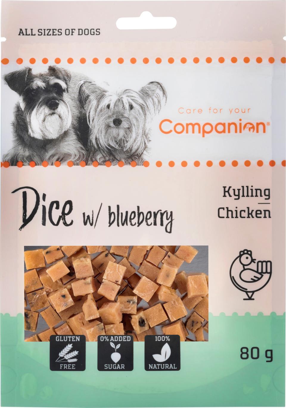 Companion Dice m/Blåbær – Kylling 80 g