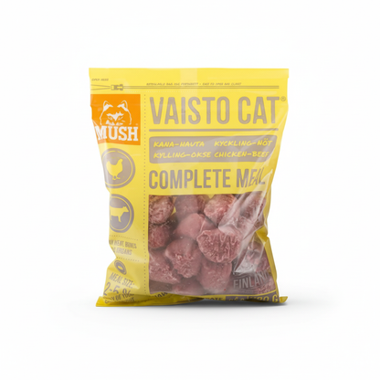 Mush B.A.R.F Vaisto Cat Gul på hvit bakgrunn